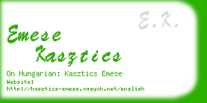 emese kasztics business card